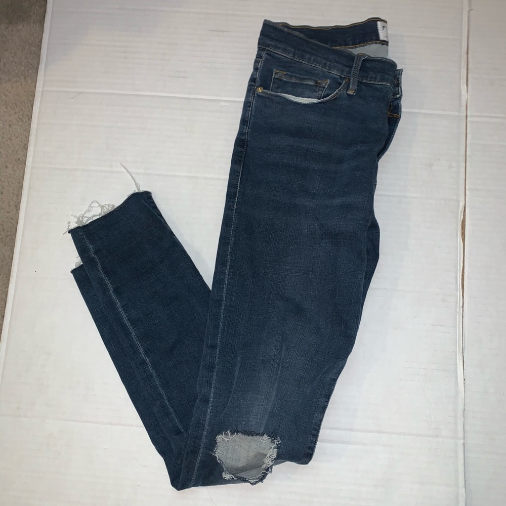 FrameJeans skinny jeans mid rise fringes ankles